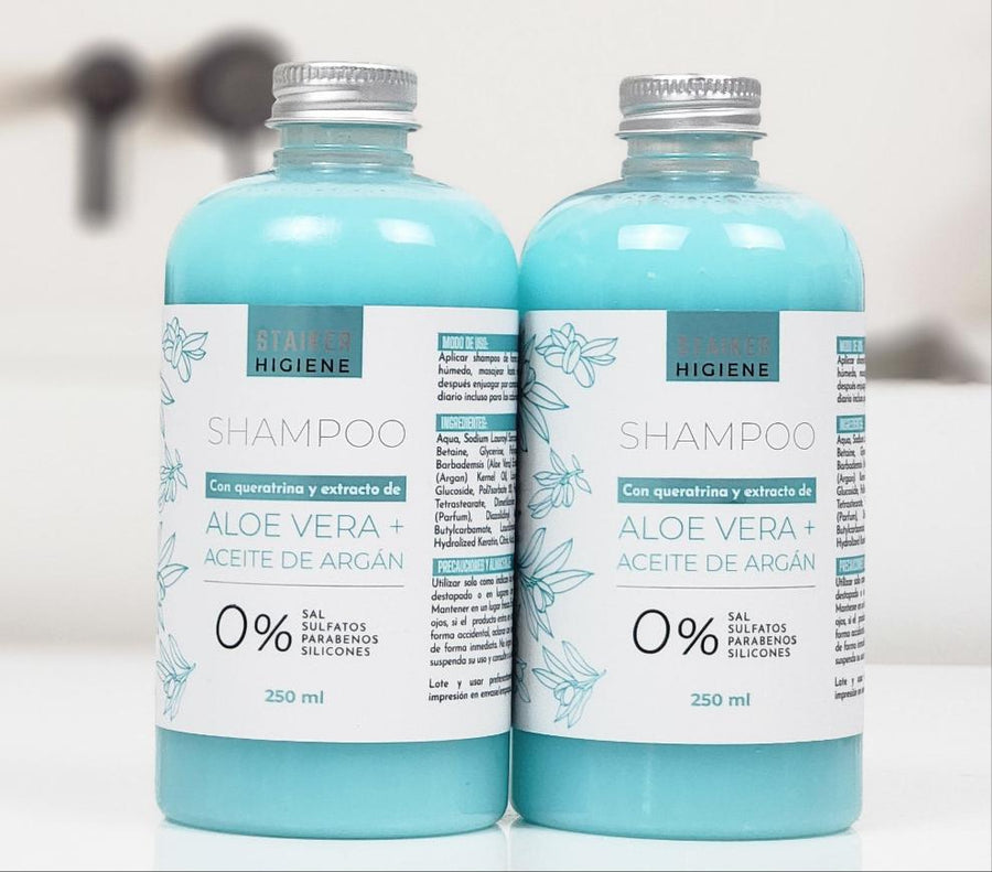 Shampoo Libre de Sulfatos Aloe Vera y Aceite de Argan para cabellos dañados